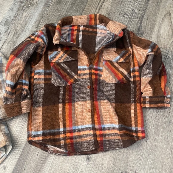 2 pcs Set  Boys Thick Flannel Shirts - Picture 3 of 5
